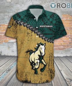 Cal Poly Mustangs Casual Button Down Hawaiian Shirt Grunge Polynesian Tattoo – NCAA