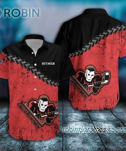 calgary hitmen casual button down hawaiian shirt grunge polynesian tattoo ca hockey 183 MAVdV