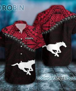 calgary stampeders casual button down hawaiian shirt grunge polynesian tattoo ca football 182 WfpUY