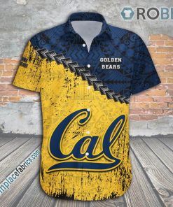 California Golden Bears Casual Button Down Hawaiian Shirt Grunge Polynesian Tattoo – NCAA