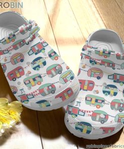 Camping Clog Whitesole Camping Van Pattern Crocs Crocband Clog 3D Crocs Print Full