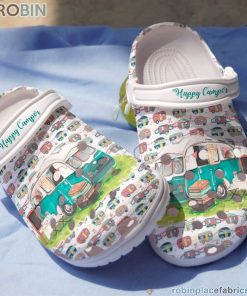 Camping Clog Whitesole Happy Camper Crocs Crocband Clog 3D Crocs Print Full