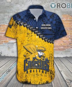 Canisius Golden Griffins Casual Button Down Hawaiian Shirt Grunge Polynesian Tattoo – NCAA