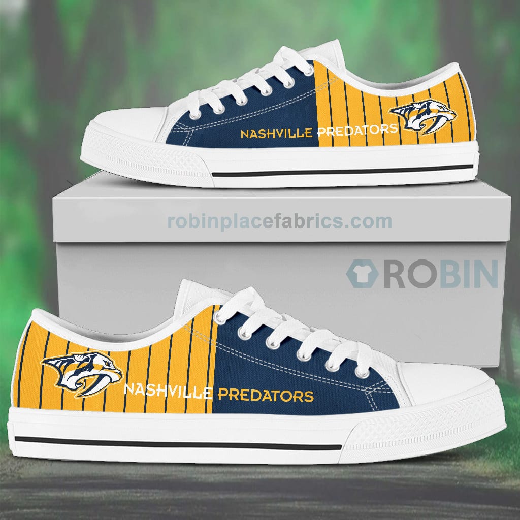 Canvas Low Top Shoes Nashville Predators - RobinPlaceFabrics