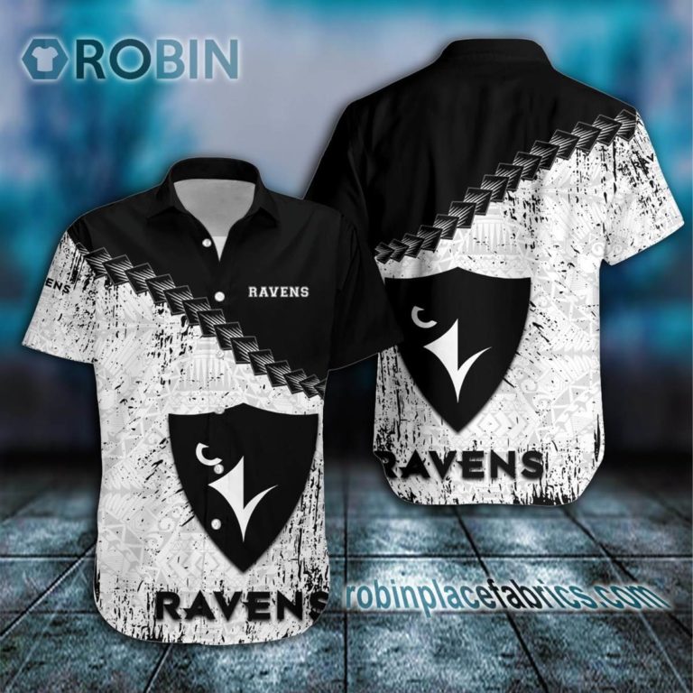 Carleton Ravens Casual Button Down Hawaiian Shirt Grunge Polynesian Tattoo – CA CIS