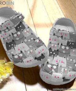 Cat Clog Whitesole Smiley Cats Crocs Crocband Clog 3D Crocs Print Full