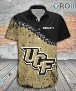 Central Florida Knights Casual Button Down Hawaiian Shirt Grunge Polynesian Tattoo – NCAA
