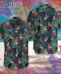 Chicken American Flag Hawaiian Shirt, Casual Short Sleeve Shirt Chicken American Flag Hawaiian Shirt, Casual Short Sleeve Shirt