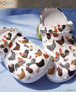 Chicken Clog Whitesole Chicken Pattern Crocs Crocband Clog 3D Crocs Print Full