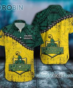 clarkson golden knights casual button down hawaiian shirt grunge polynesian tattoo ncaa 165 NZBVs