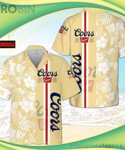 Coors Banquet Short Sleeve Button Down Hawaiian Shirt