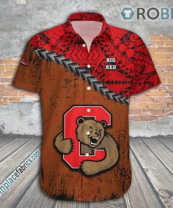 Cornell Big Red Casual Button Down Hawaiian Shirt Grunge Polynesian Tattoo – NCAA
