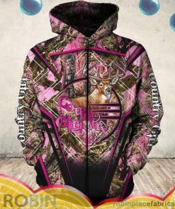 country girl hunting all over print aop shirt zip hoodie erdEp