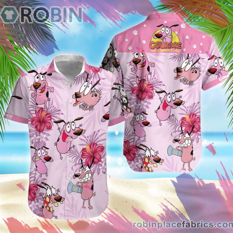Courage Dog Hawaiian Shirt, Casual Short Sleeve Shirt