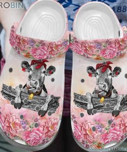 Cow Clog Floral Cow Crocs Crocband Clog 3D Crocs Print Full