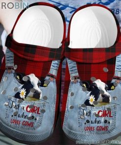 Cow Clog Just A Girl Who Loves Cows Crocs Crocband Clog 3D Crocs Print Full