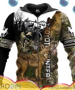 coyote hunter all over print aop shirt zip hoodie 0QGZn