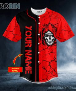 Crack Red Grim Reaper Custom Baseball Jersey Crack Red Grim Reaper Custom Baseball Jersey