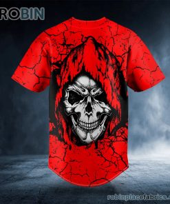 crack red grim reaper custom baseball jersey 544 JlGHl