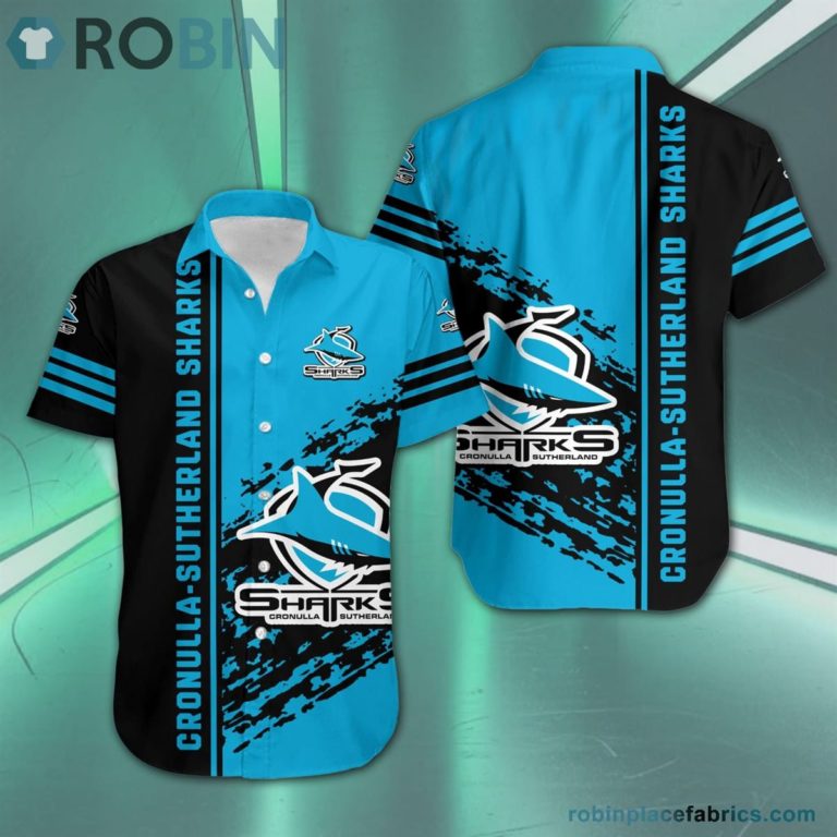 Cronulla-Sutherland Sharks – NRL Short Sleeve Button Down Hawaiian Shirt