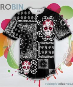 cross doodle sugar skull baseball jersey rb8289162 sQ4bO