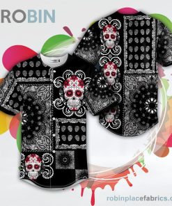 cross doodle sugar skull baseball jersey rb828974 8KfcC