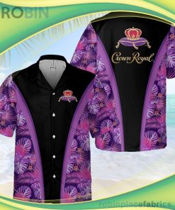 Crown Royal Flower Short Sleeve Button Down Hawaiian Shirt