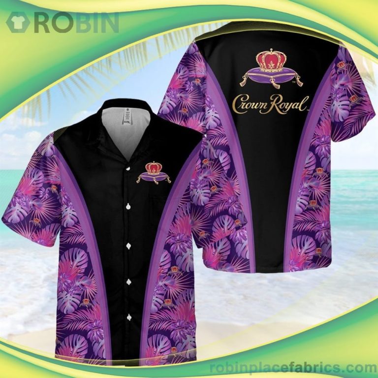 Crown Royal Flower Short Sleeve Button Down Hawaiian Shirt