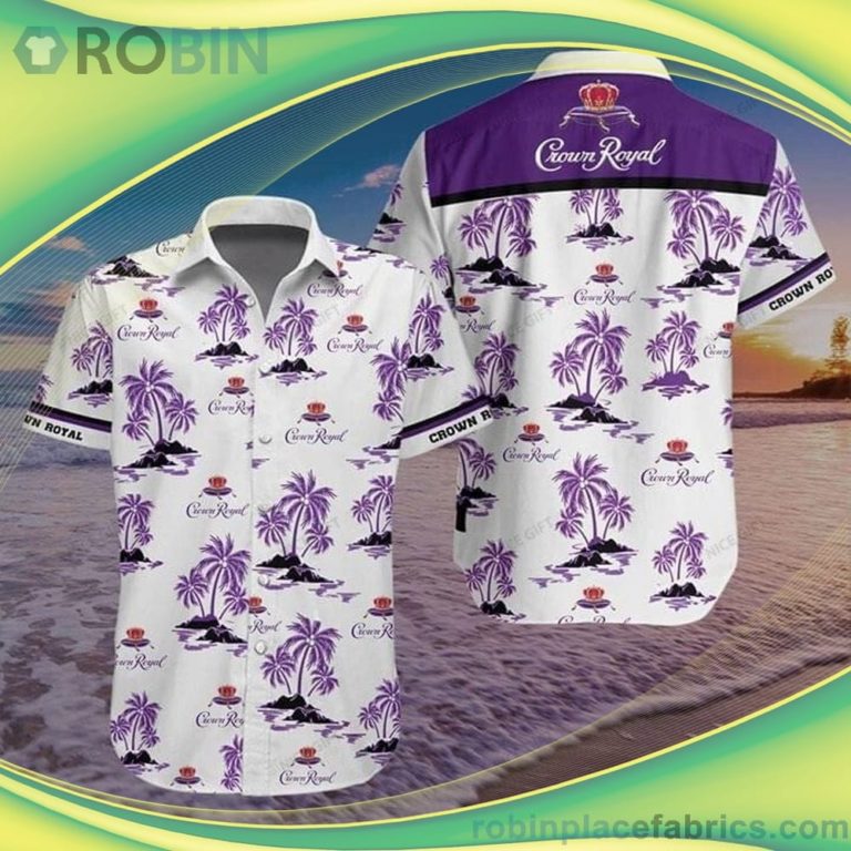 Crown Royal Island 3D Short Sleeve Button Down Hawaiian Shirt