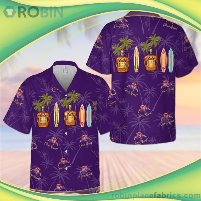 Crown Royal Palm Short Sleeve Button Down Hawaiian Shirt