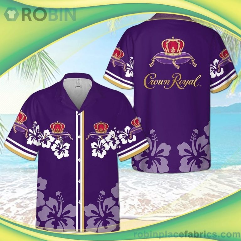 Crown Royal Short Sleeve Button Down Hawaiian Shirt