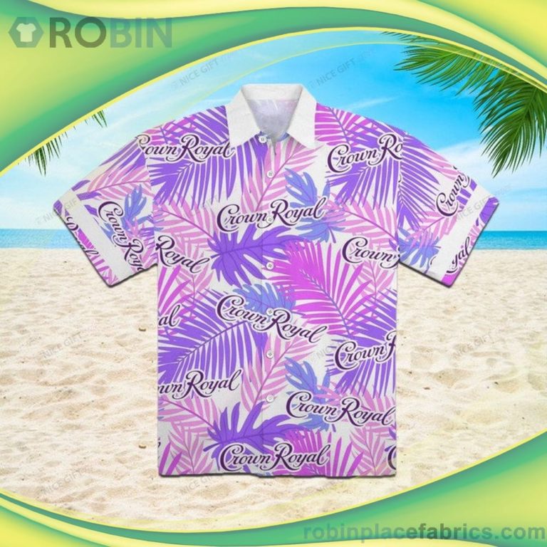 Crown Royal Tropical 3D Short Sleeve Button Down Hawaiian Shirt