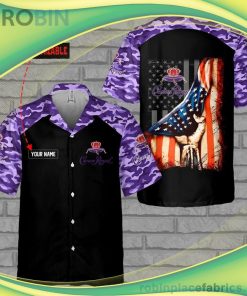 Crown Royal US Flag Customized Short Sleeve Button Down Hawaiian Shirt