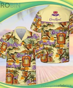 Crown Royal Whiskey Short Sleeve Button Down Hawaiian Shirt