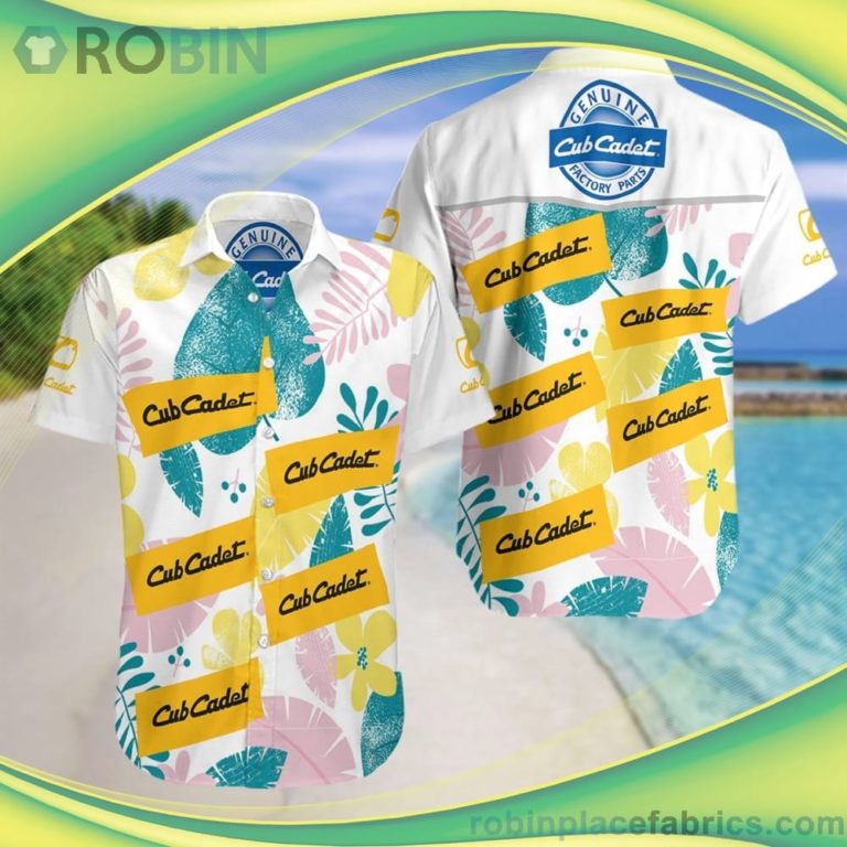 Cub Cadet Factory Paris Summer Short Sleeve Button Down Hawaiian Shirt