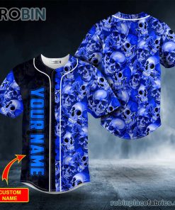 dark blue flame pile skull custom baseball jersey 159 4JmpA