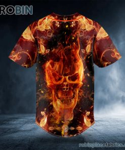 dark fire skull custom baseball jersey 542 yzajc