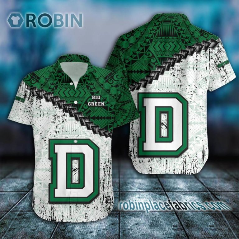 Dartmouth Big Green Casual Button Down Hawaiian Shirt Grunge Polynesian Tattoo – NCAA
