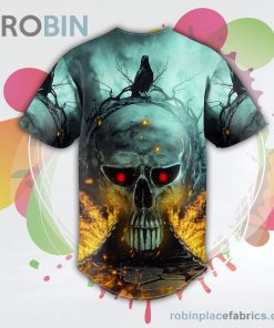 Dead Island Raven Skull Baseball Jersey RB5703 Dead Island Raven Skull Baseball Jersey RB5703