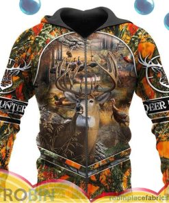deer arrow orange hunting all over print aop shirt zip hoodie YvMJY