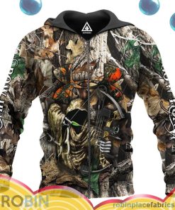 deer hunting all over print aop shirt zip hoodie rbN8K