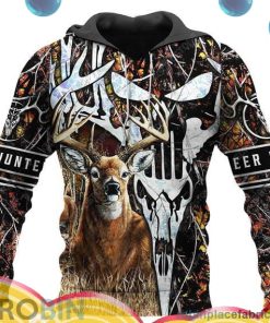 deer hunting all punisher skull all over print aop shirt hoodie ZHR9L