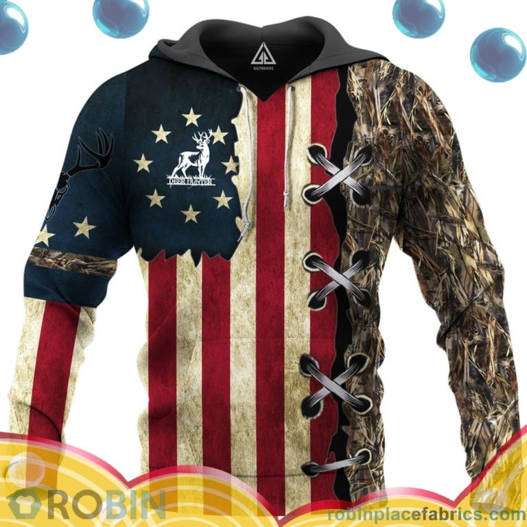 Deer Hunting US Flag All Over Print – AOP Shirt