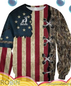 Deer Hunting US Flag All Over Print – AOP Shirt