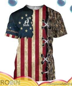 deer hunting us flag all over print aop shirt t shirt Q4hix