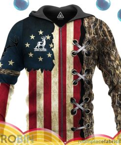 deer hunting us flag all over print aop shirt zip hoodie URlNZ