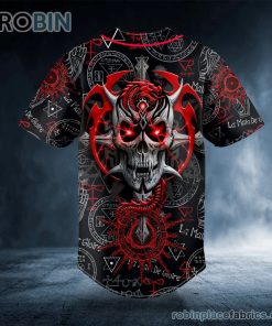Devil Demon Dragon Skull Custom Baseball Jersey Devil Demon Dragon Skull Custom Baseball Jersey