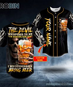 devil whisper beer grim reaper skull custom baseball jersey 155 vpA6i