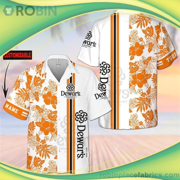 Dewar’s Flower Short Sleeve Button Down Hawaiian Shirt
