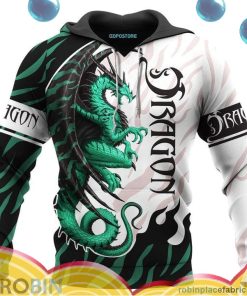 dragon green all over print aop shirt hoodie MZXd2